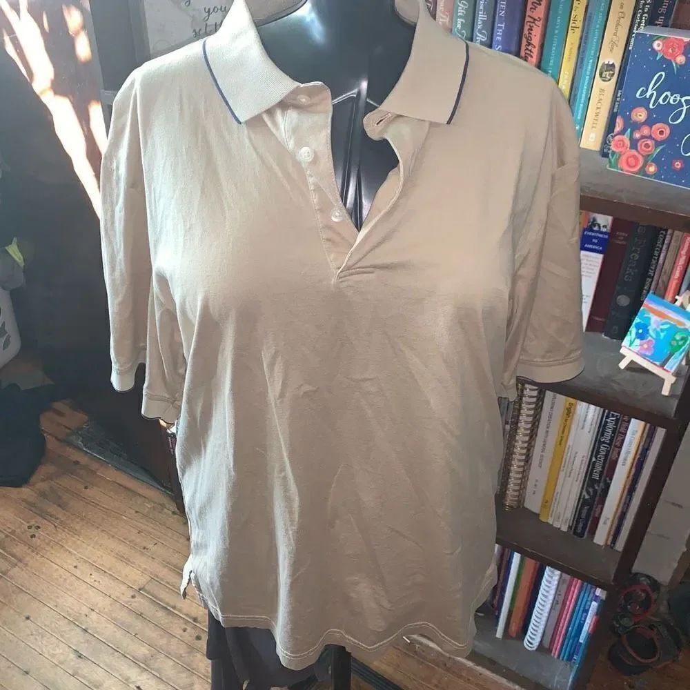 Turnbury tan business casual L preppy normcore polo shirt